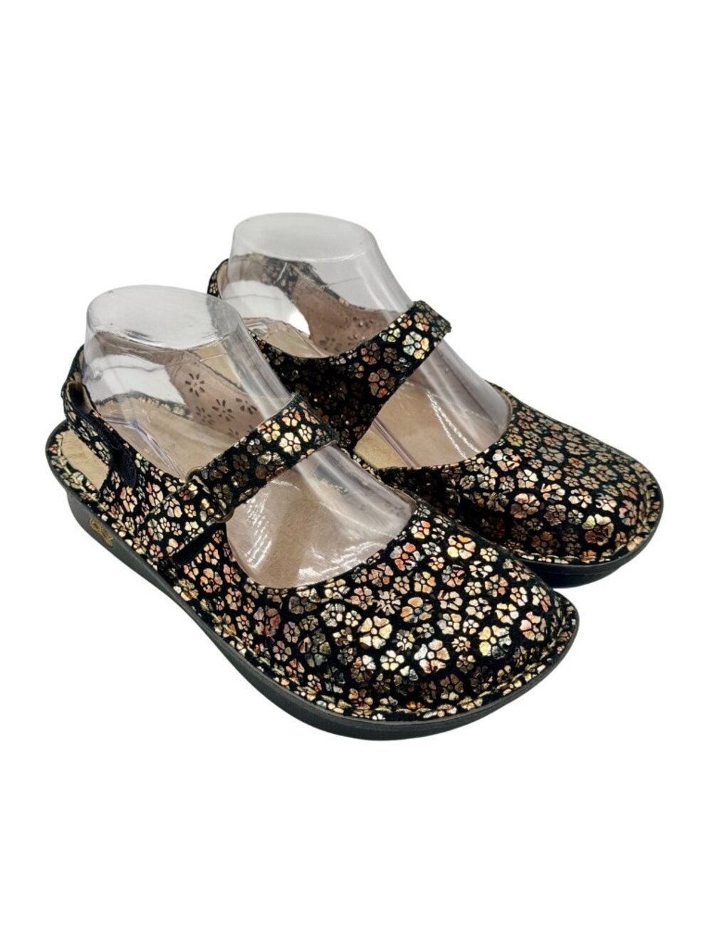 ALEGRIA Jemma Spiro Floral Metallic Slingback Mary Jane 37 US 6.5